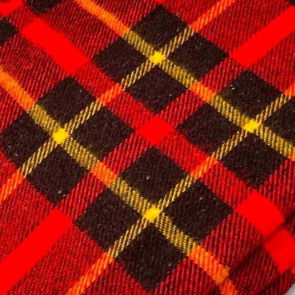 Vintage Faribo Faribault Woolen Mill Red Plaid Poncho Blanket Stadium Throw - Picture 3 of 6